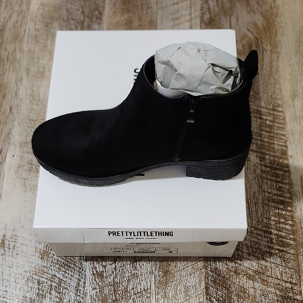 PrettyLittleThing Black Ankle Boots with Soft Suede Upper